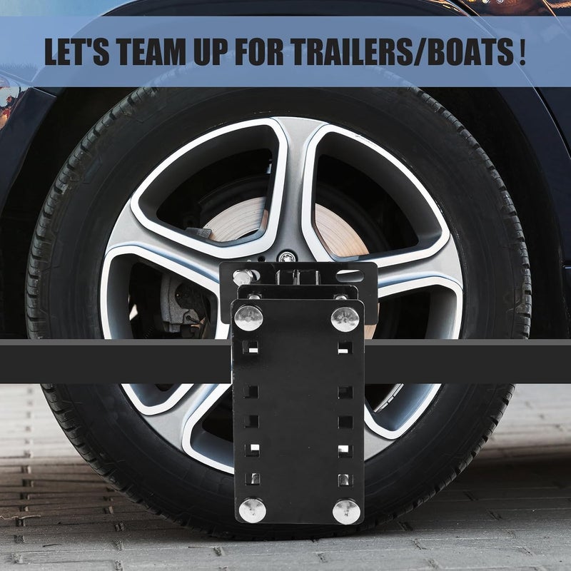 TNCZHYLX Spare Tire Mount, Universal Spare Tire Carrier Holder for Utility Trailer Boat, Fits 4 & 5 & 6 Lugs Trailer Wheels On 4", 4.5'', 4.75'', 5'' and 5.5'' Bolt Patterns (Black) - Image 3